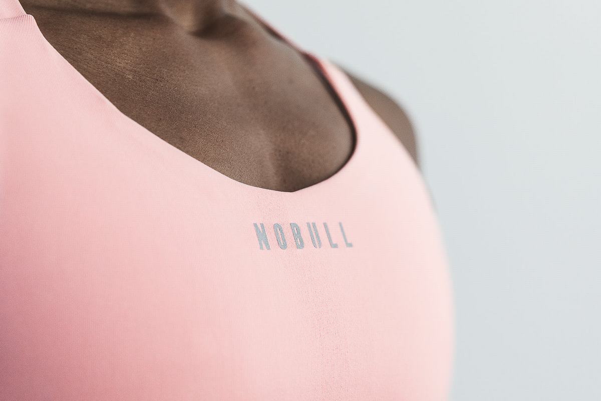 Nobull Pace Women's Sports Bras Pink | Australia (BT0974)